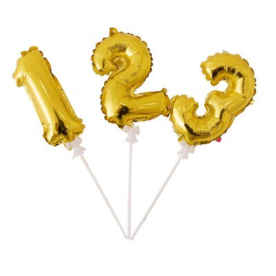 1Pcs Gelukkige Verjaardag Folie Aantal Ballon Cake Topper Kids Verjaardag Bruiloft Cake Decor Automatische Opblaasbare Ballon