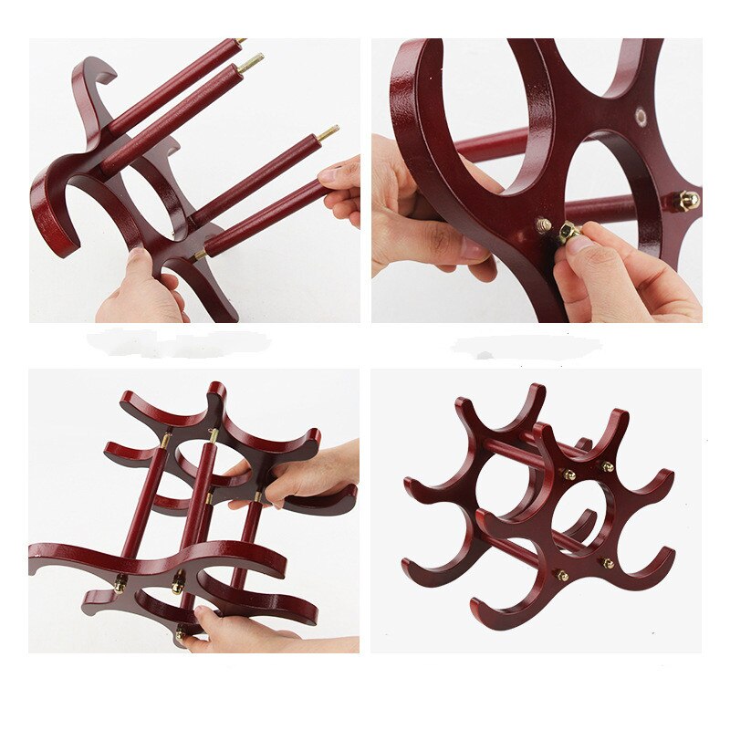 Solid Wood Wind Rack Decoration European-Style Wine Rack Wine Glass Rack Household Wine Rack Wine Cabinet Showing Stand Wine Set