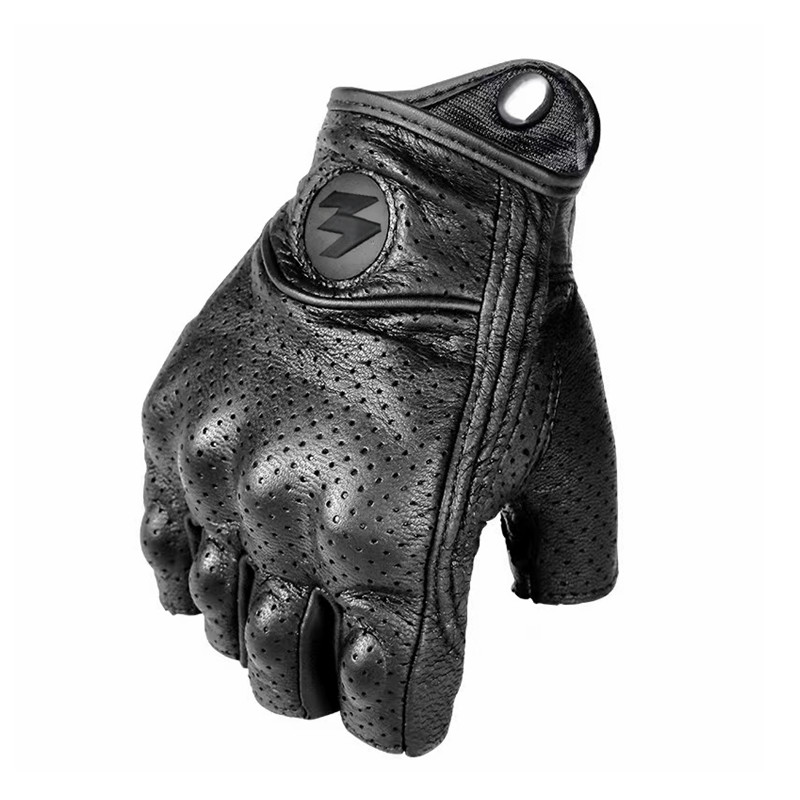 Sommer Motorrad Fingerlose Handschuhe Zubehör Ziegenleder Halbe Finger Handschuhe Moto-Cross Gant Moto Guantes Moto Verano