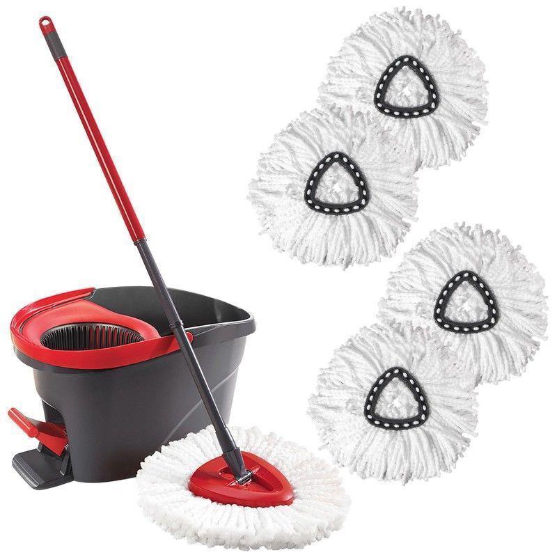 360 Rotating Head Easy Magic Floor Bucket Heads Flexible Mop Micro Fibers Spinning Fiber Mop Heads