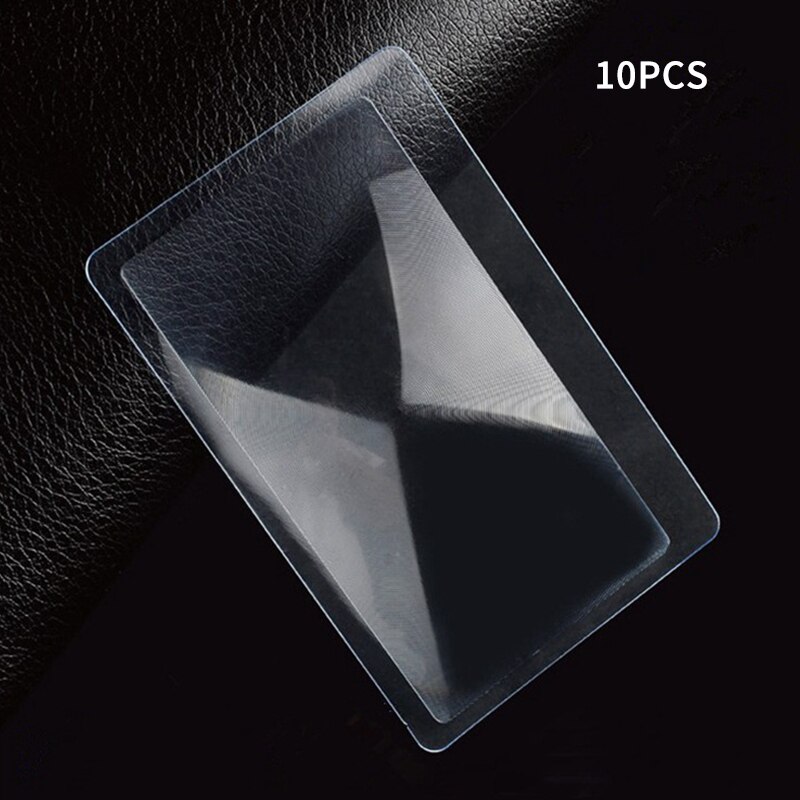 1/10 PCS 3 X Magnifier Magnification Magnifying Fresnel LENS 85x55mm Pocket Credit Card Size Transparent magnifying glass: 10PCS