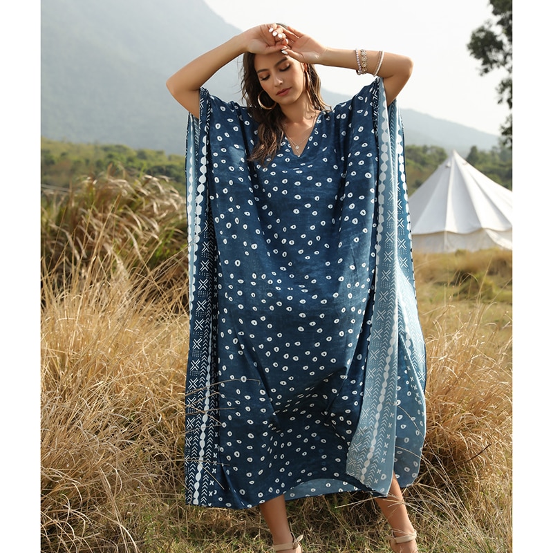 Plus size Beach Cover up Robe De Plage Bathing Suit Women Boho Dress Cover -ups saida de praia Pareos Beach Bikini Cover up