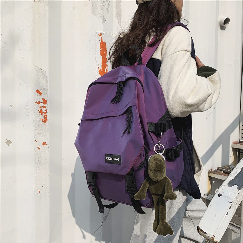 Deslumbrante roxo mulheres na moda mochila legal feminino sacos de escola faculdade livro senhora portátil mochila moda meninas estudante saco de viagem