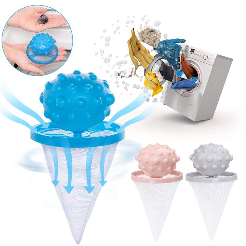Ball-Type Lint Mesh Filter Bag Hair Remover Pouch Cleaning Balls Bag Laundry Hair Catcher Floating Washing Machine Hair Filter