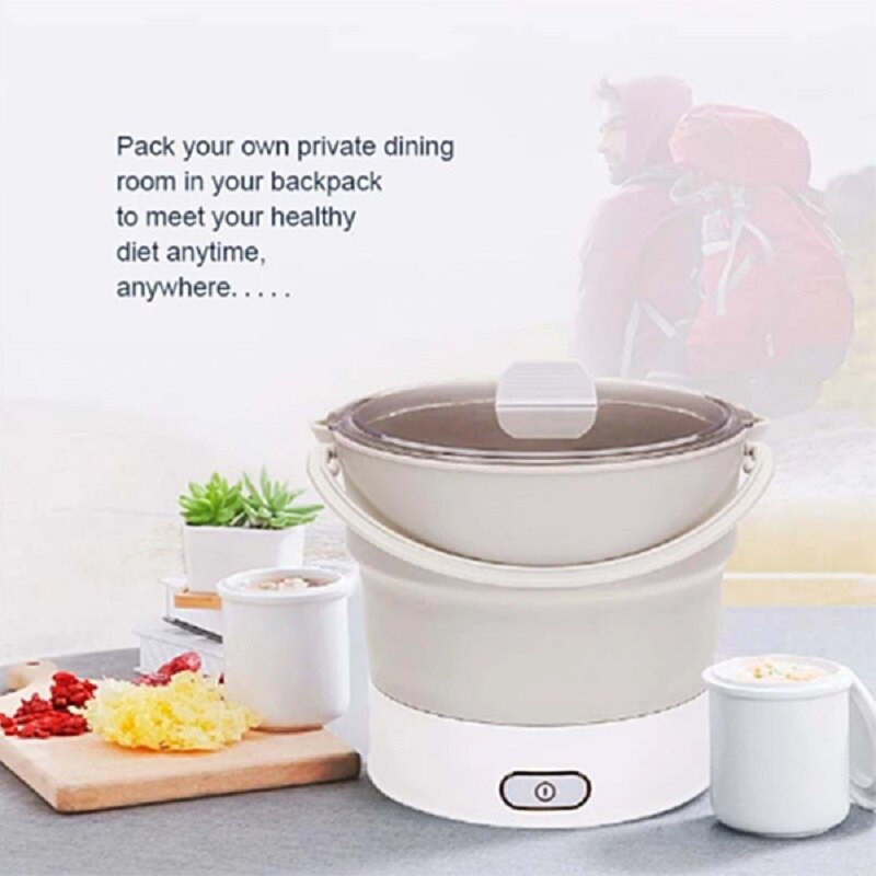 Opvouwbare Elektrische Draagbare Pot Fornuis Waterkoker Steamer Kook Dual Voltage Voor Keuken 66CY