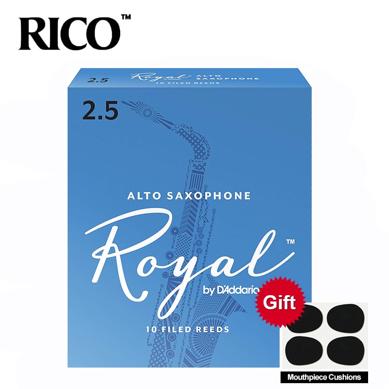 Rico Royal Alto Sax Rieten/Saxofoon Alto Eb Rieten Sterkte 2.5 #, 3 # Blauwe Doos Van 10 Met Mondstuk Kussen