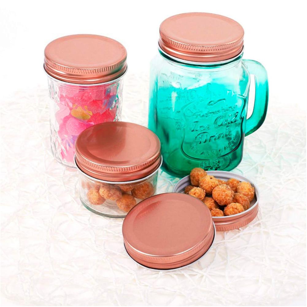 10pcs/lot 70mm Mason Jar Lids Eco-friendly Drinking Canning Covers Leakproof Screw-on Gripping Storage Caps For Wide Mouth Jars