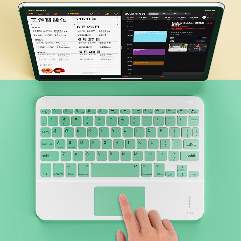 Wireless Touchpad Keyboard for Samsung Xiaomi iPad Phone Tablet Bluetooth-compatible for IOS Windows Keyboard Rechargeable
