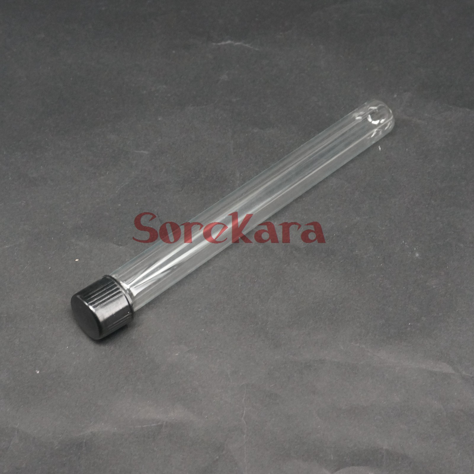 LOT 5 18x180mm Glass Test Tube Round bottom with Screw Cap for Chemistry Laboratory