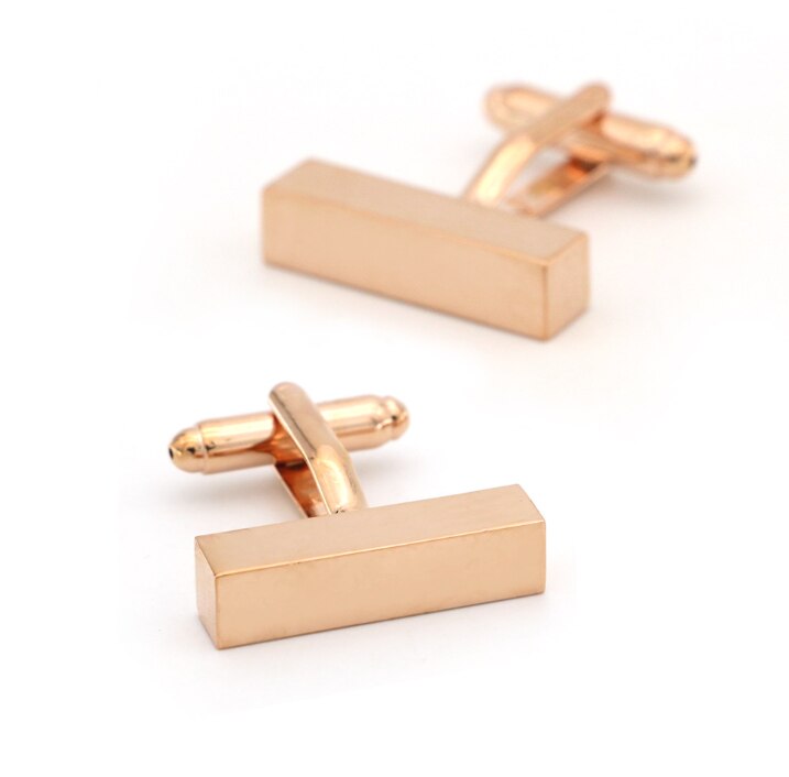 10 Paren/partij Klassieke Zilveren Cilinder Manchetknopen Goud/Rosegoud Cuboid Manchetknopen Koper Plating Manchet Knop Mannen Sieraden Business: Rosegold Cuboid