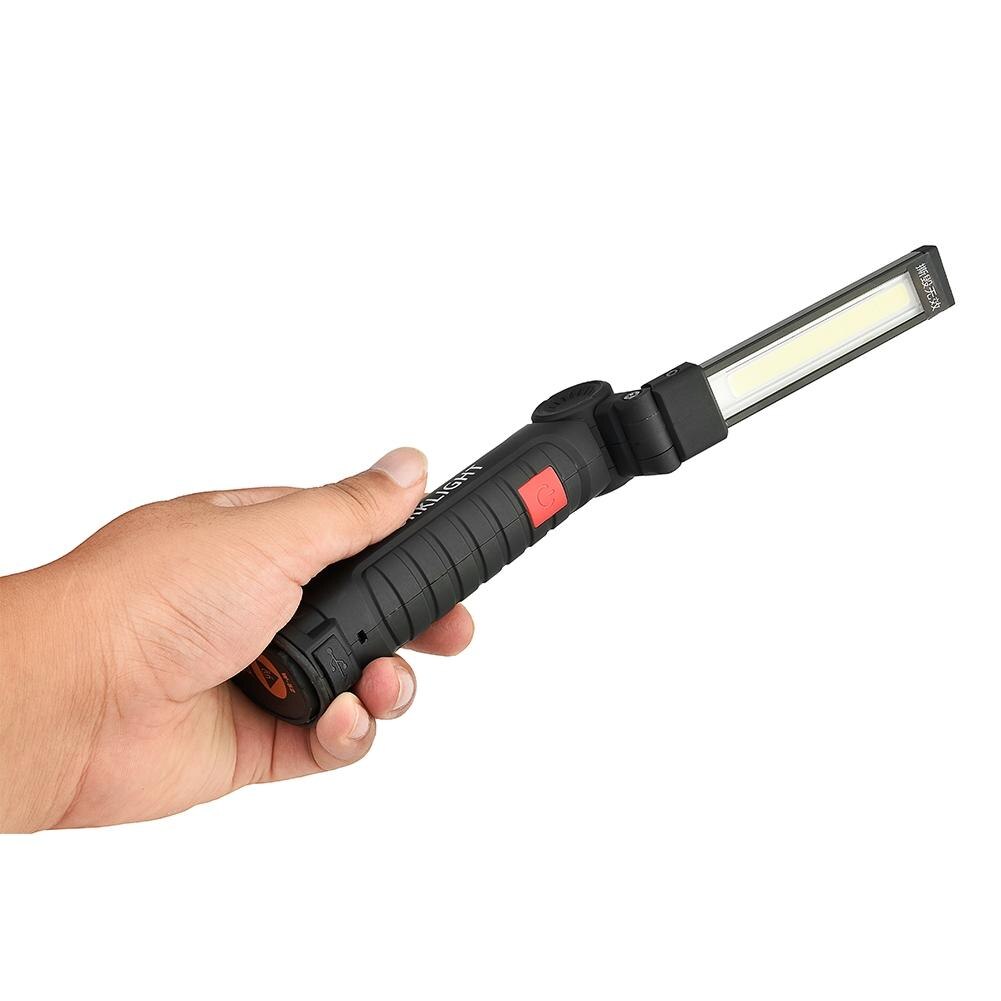 Portable Bright COB LED Lights USB Charging Magnet Lamp Red Light Emergency Flashlight