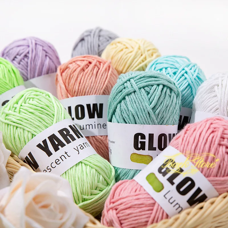 Luminous Thread Fluorescent Thread Emitting Light Hand Woven Crochet Hooks DIY Doll Accessories Handicrafts Spot