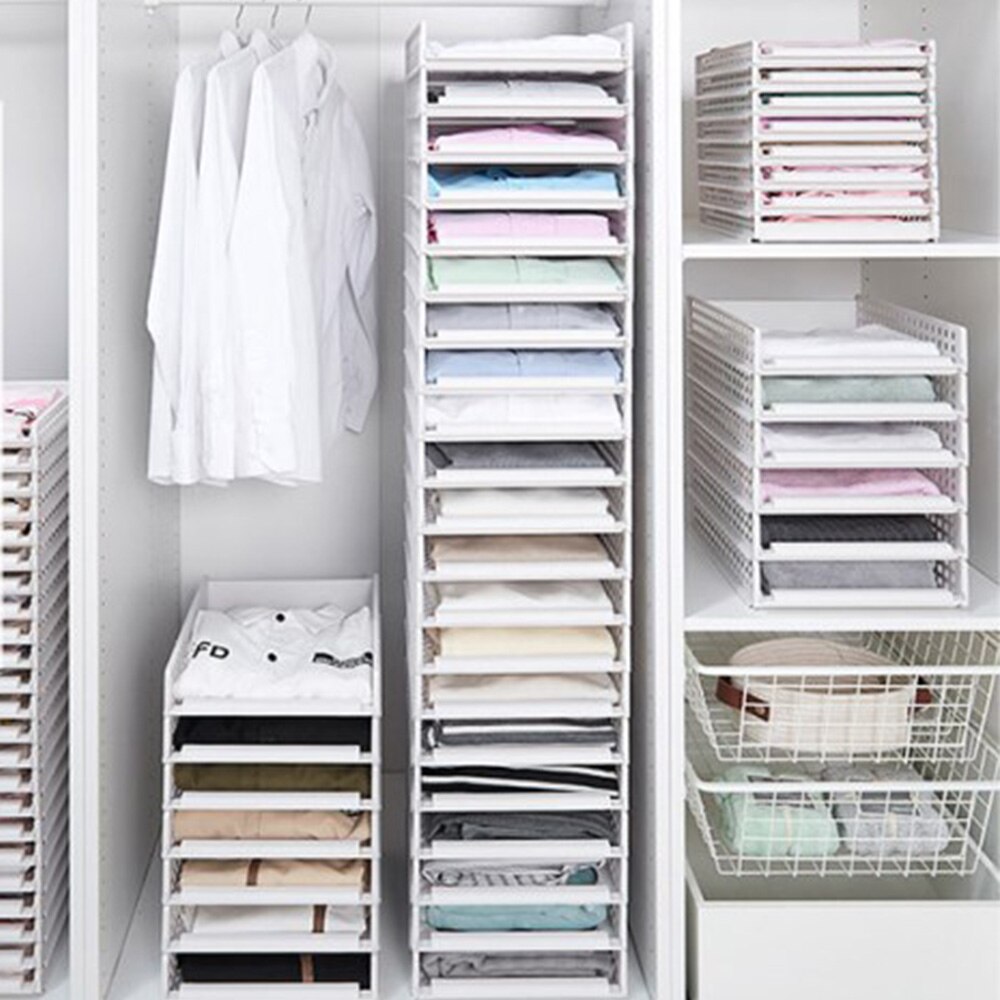 Plastic Storage Rack Stackable Clothes Drawer Style Storage Shelf For Toy Sundries Wardrobe Storage