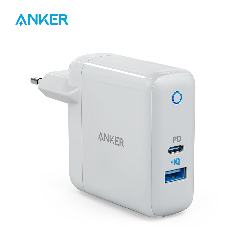 Chargeur USB C Anker, chargeur mural PowerPort Speed + Duo avec Port d'alimentation 30W pour iPhone,iPad Pro,MacBook,Galaxy et plus encore