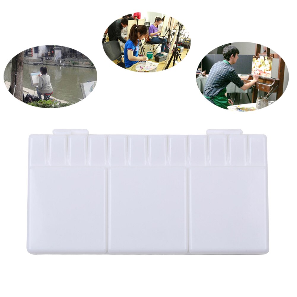 33 Grid Foldable Artist White Tray Painting Box Empty Art Supplies Plastic Watercolor Tool Storage Paint Palette