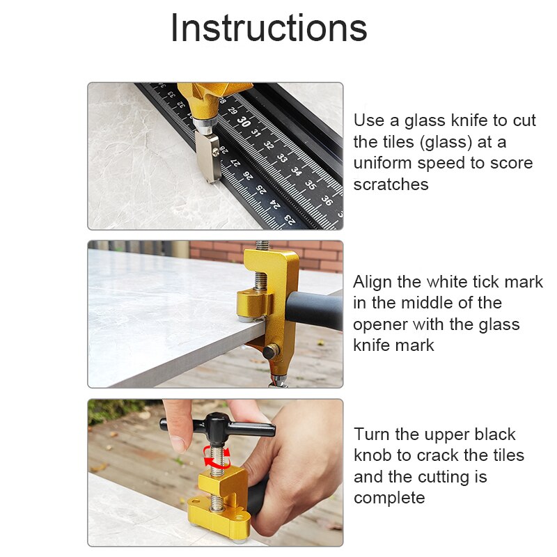 Easy Glass Tile Cutter Ceramic Cut 1-piece Alloy Tool kit 2-in-1 Glass Cutter UND