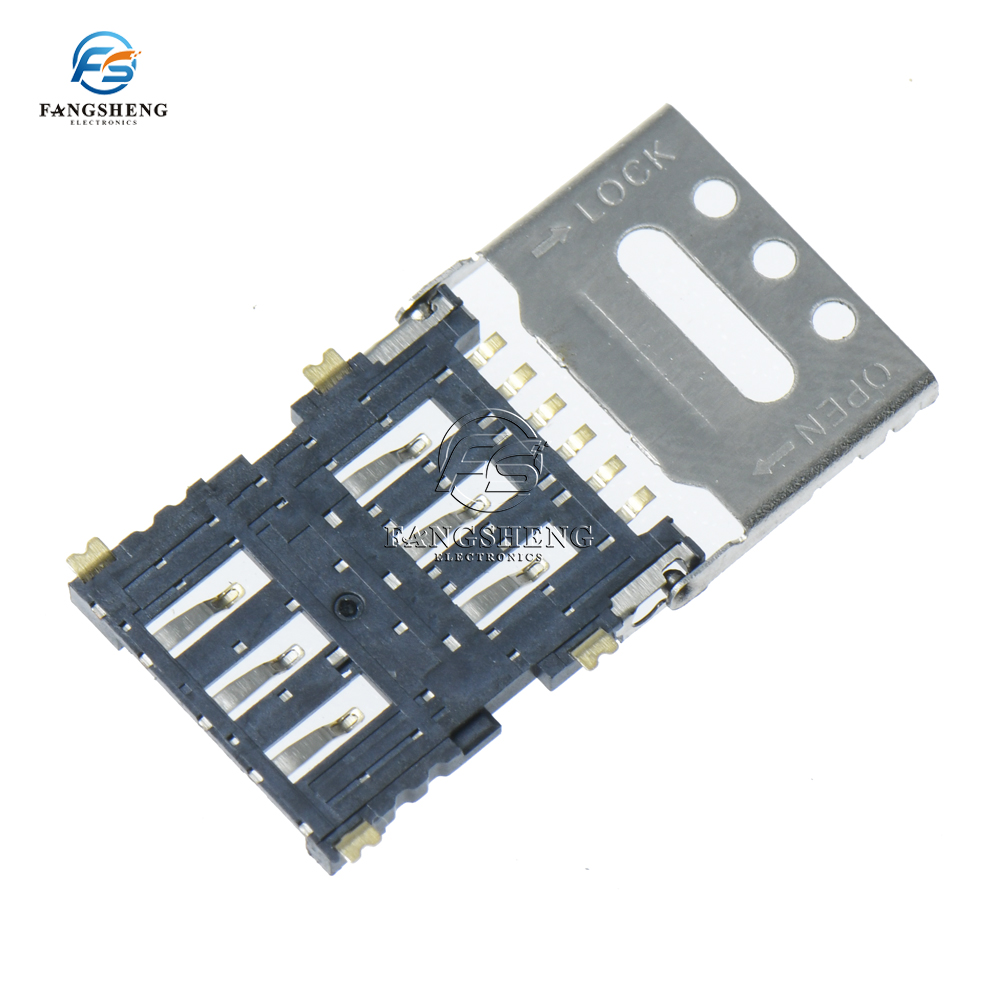 10 pièces de porte-carte NANO EpiCard 1.5H 6P 6PIN, connecteur à rabat, micro fente pour téléphone portable