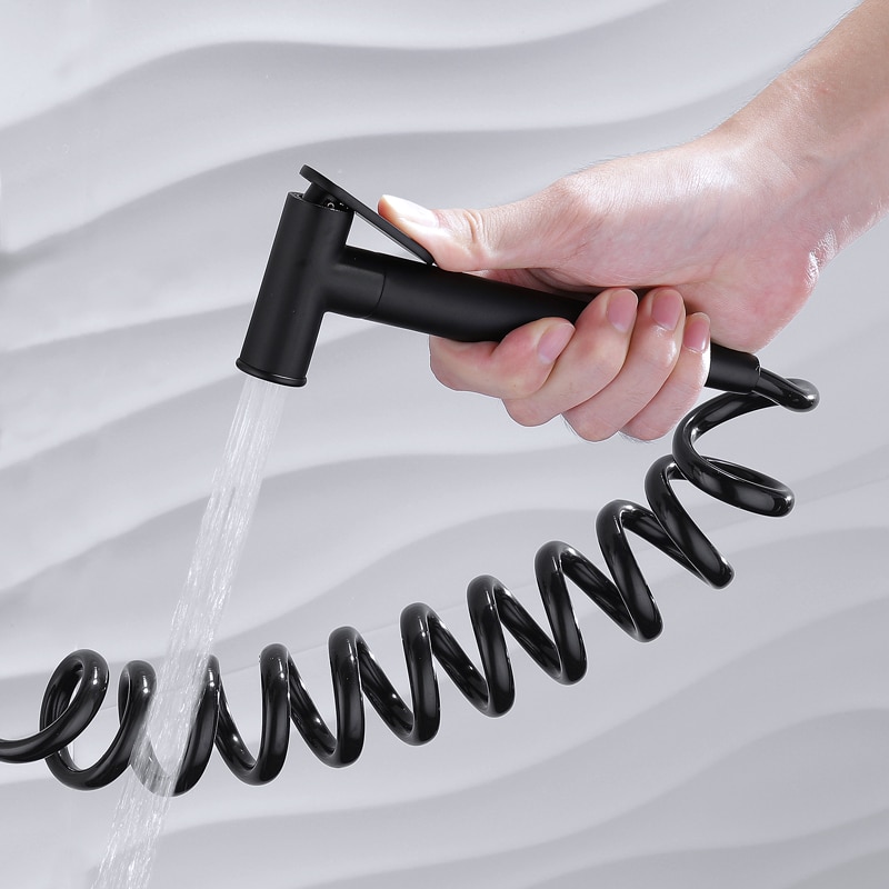 Håndholdt toalett bidet sprøyter sett sett matt svart fast rote hånd bidéer til dårlig håndsprøyter dusjhode selvrensende