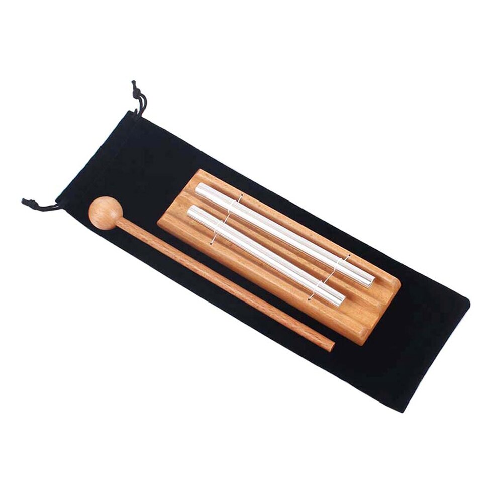 Instrumento de percusión de madera para sanación de energía con Mazo, bolsa de almacenamiento, carillón de meditación, campana Musical para aula, Mindfulness