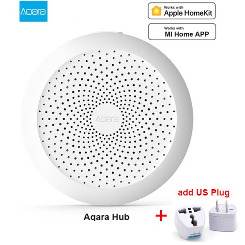 Xiaomi Smart mi passerelle 3 Aqara Hub avec rvb Led veilleuse sans fil Wifi Zigbee télécommande travail pour Apple Homekit Mi maison: add US plug