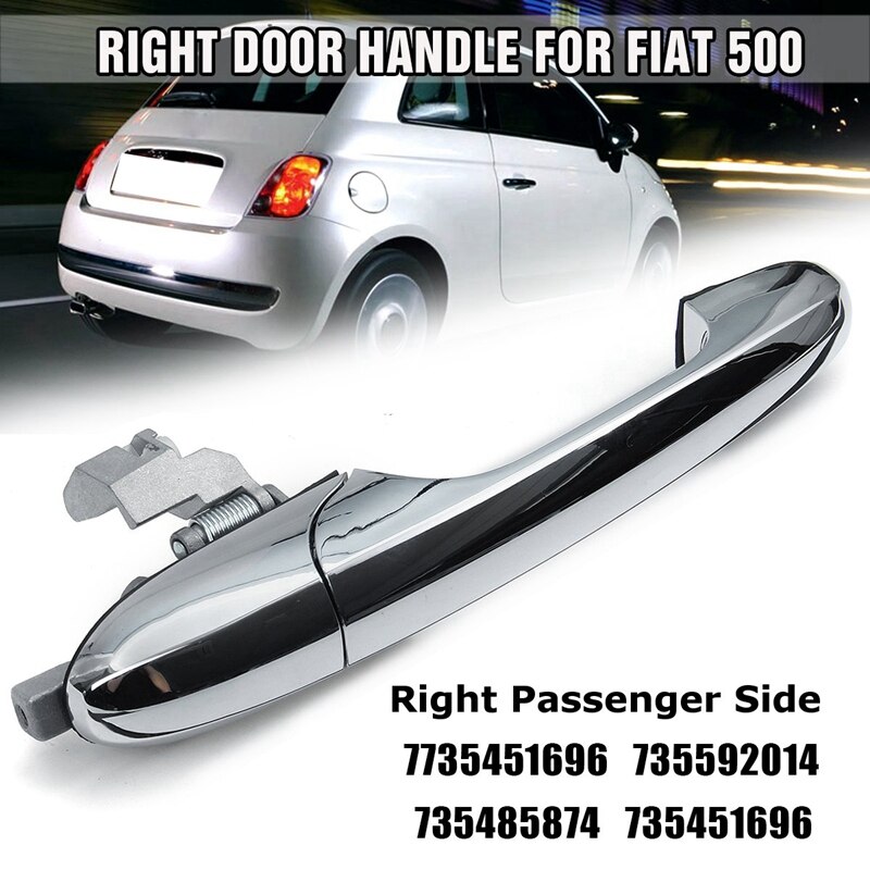 Externt förkromat yttre dörrhandtag för fiat 500 735592024 ( höger passagerarsidahandtag)