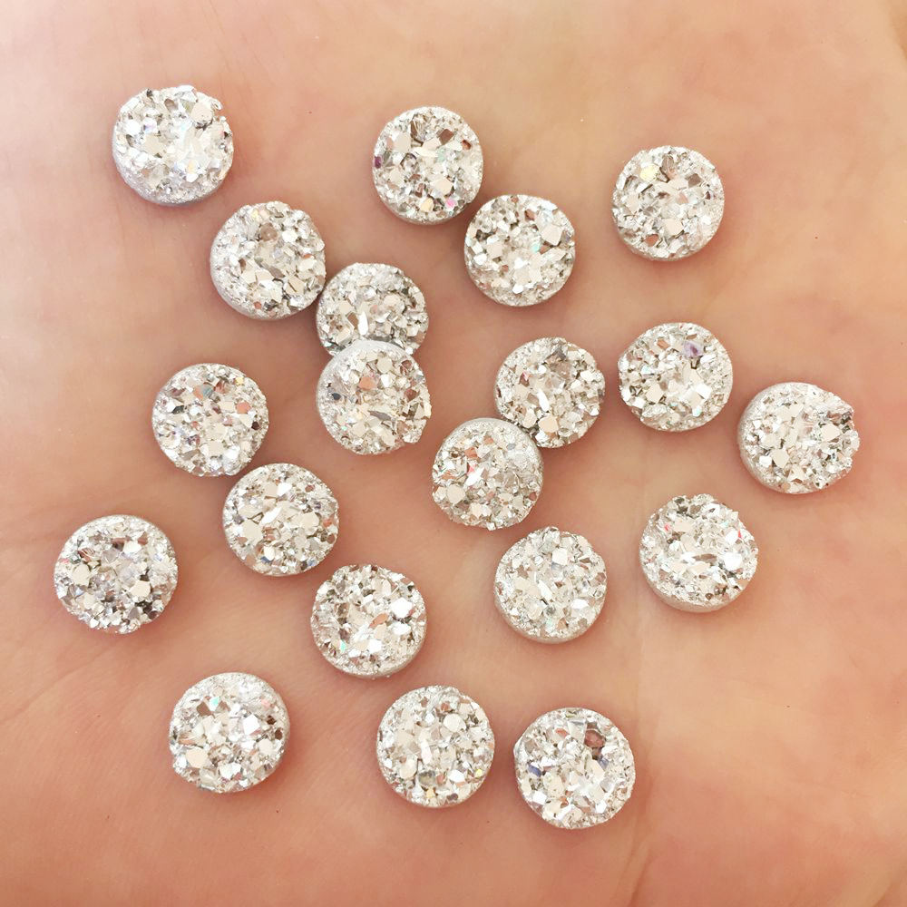 120 pcs AB Resin Bling Onregelmatigheid oppervlak Erts crystal 8mm Ronde plaksteen rhinestone Ornament DIY Wedding applicaties craft SW72 * 3