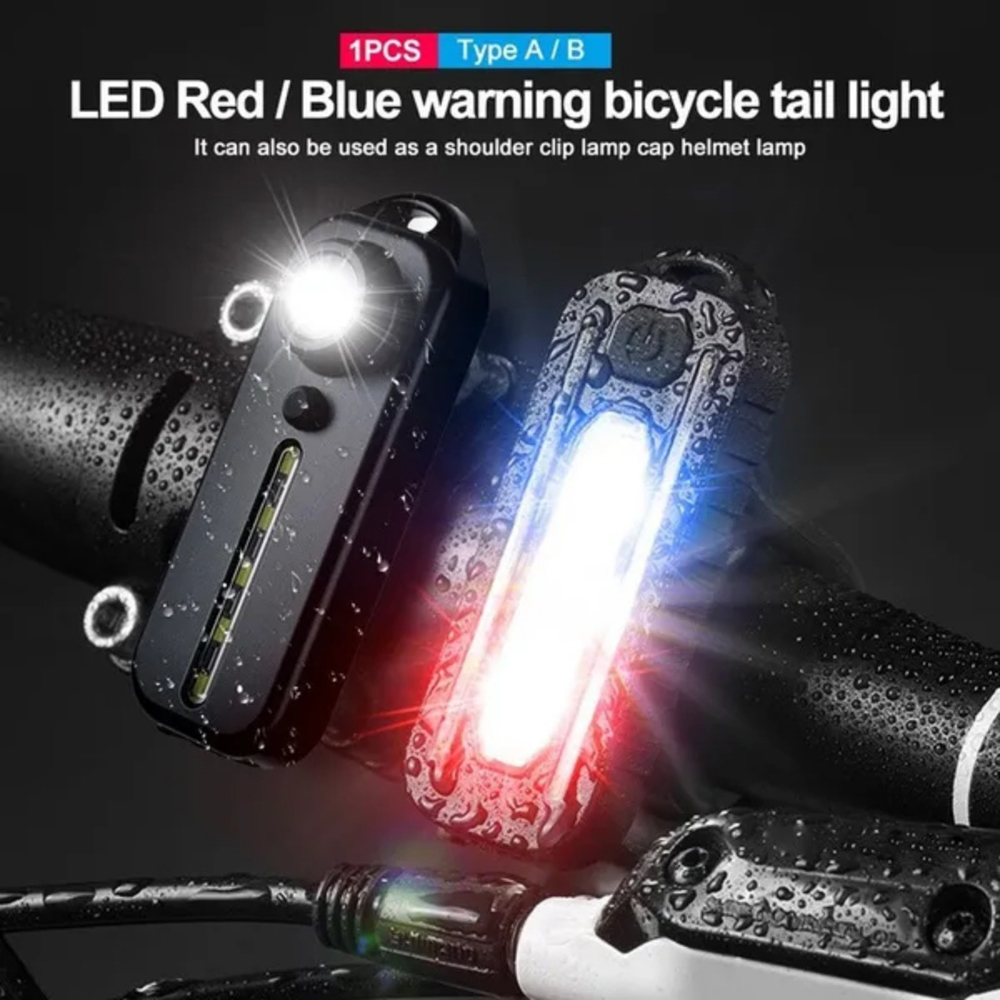 Luz LED de policía de hombro roja y azul con Clip, carga USB, advertencia intermitente, linterna de seguridad, luz de advertencia para bicicleta