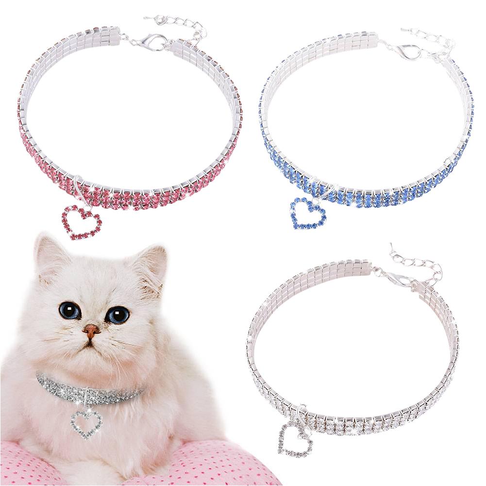 Prachtige bling kristallen hondenhalsband met diamant puppy, glimmende, volledige strass ketting, halsbanden voor kleine honden, benodigdheden