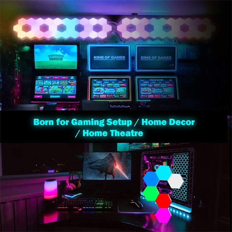 RGB Quantum Lamp Smart APP Hexagon Light Wall Lamp Touch Sensor LED Night Light rgbw DIY LED Honeycomb Light USB Modular Lamp 5V