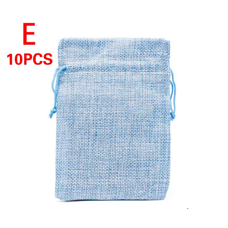 10Pcs Linnen Trekkoord Tassen Bundel Pocket Katoen Opbergzakken Voor Christmas Verpakking Tassen Linnen Trekkoord Zak Decoratie: 8X10cm / 05