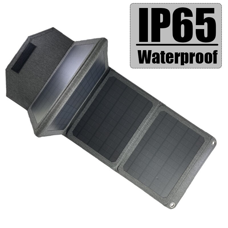 80W Foldable Solar Panel 5V 12V Dual USB Portable Folding Pack Solar Charger Sun Power Battery Cells For Moblie Phone Camping