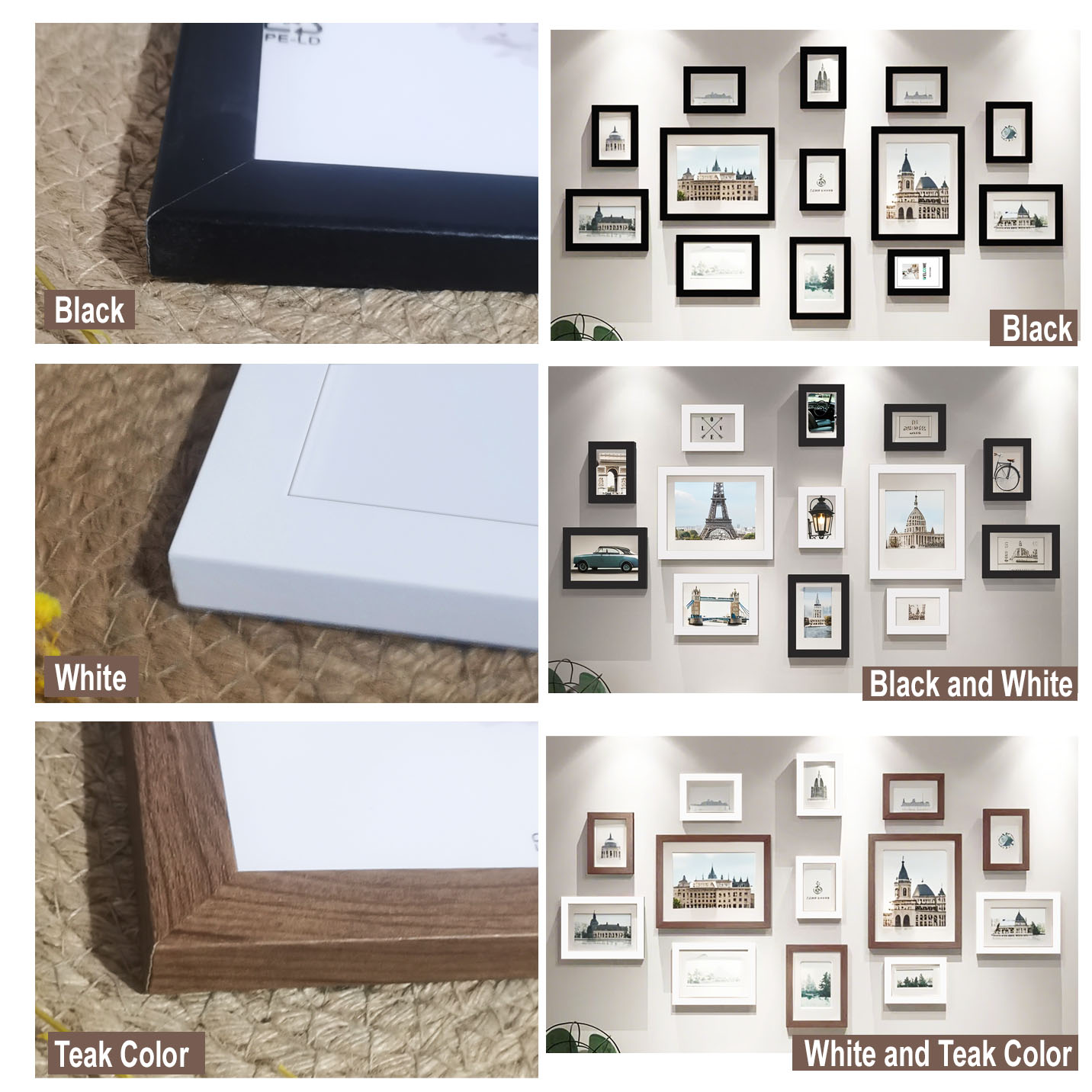 13pcs Wood Photo Frames for Wall Decoration items Home Office Festival Decoration Commemorative Picture Frame