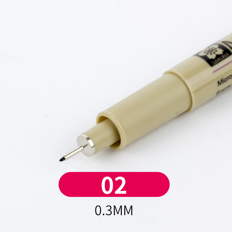 Sakura Pigma Micron 005 fineliner pen Black ink Art 01 02 03 04 05 08 Brush Marker Pigment ink for artist drawing Liner pens: 02