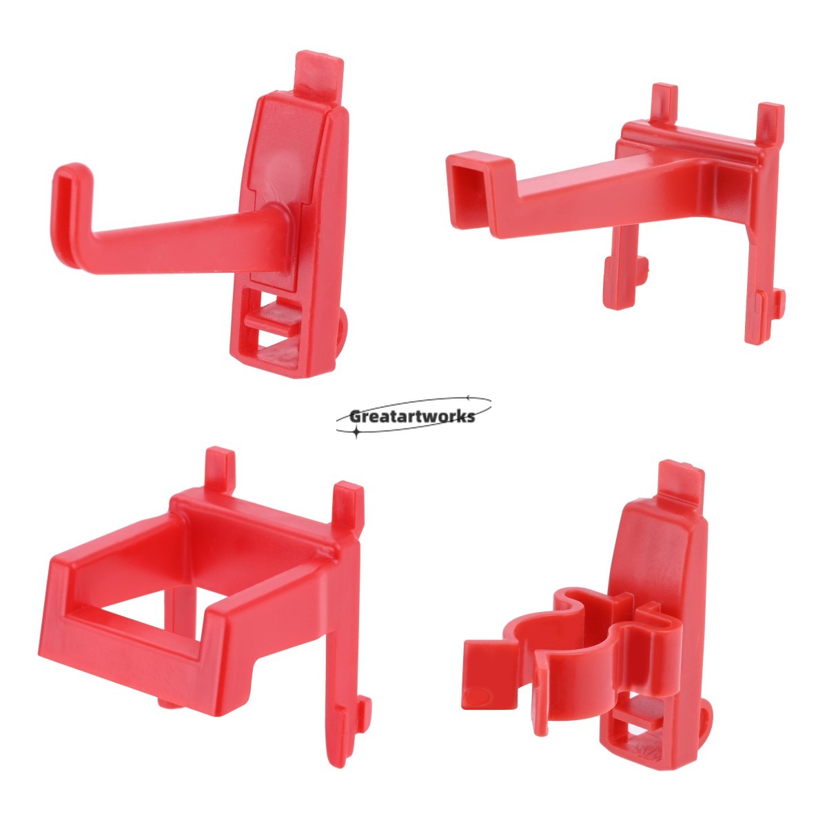 5 teile/satz rote abs Loch brett Haken Display Armaturen Schraubens chl üssel Doppel enden Kleiderbügel Wand montage Werkzeuge Lagerung Garage Werkstatt Garten