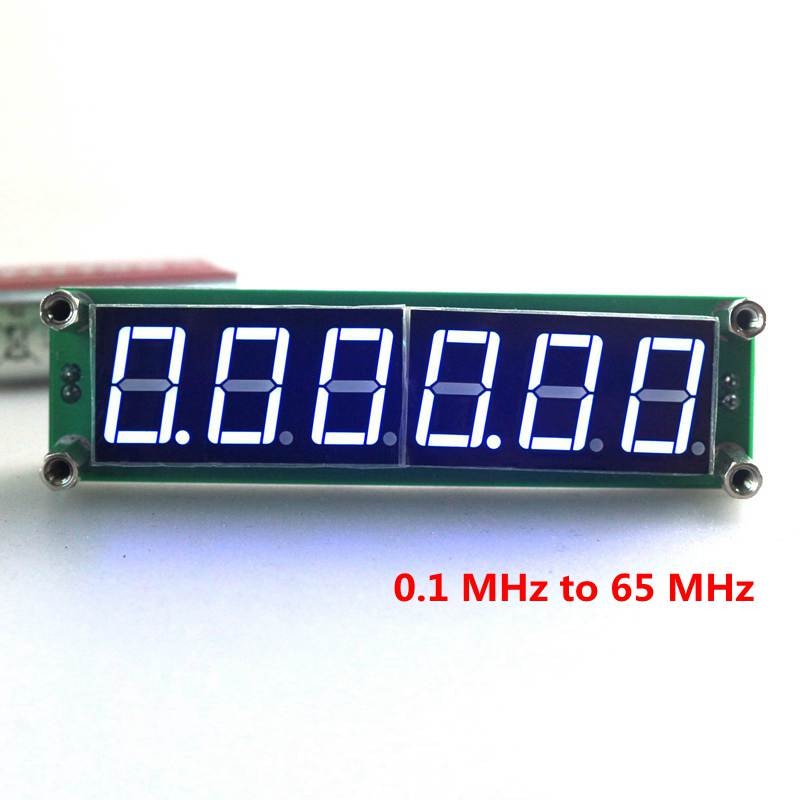 Blue LED Digital Cymometer 0.1MHz to 65MHz Signal Frequency Counter Tester 6 Digits