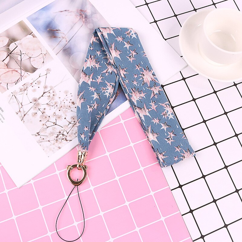Mobile silk Lanyard neck strap for key card phone string kawaii wrist strap hand key cord necklace phone holder rope: 18