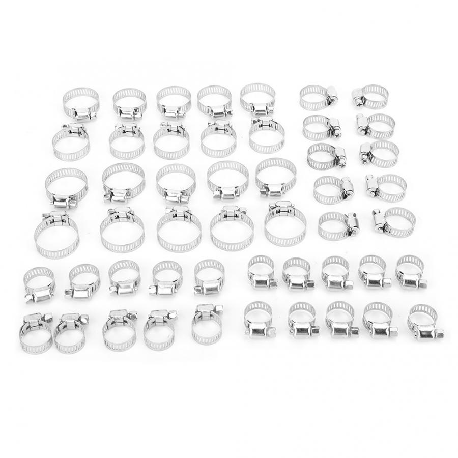 50 Uds Multi tamaño 8mm-29mm Abrazadera de aro de acero inoxidable, automoción pipas Clip de fijación accesorio respetuoso con el medio ambiente y reutilizable