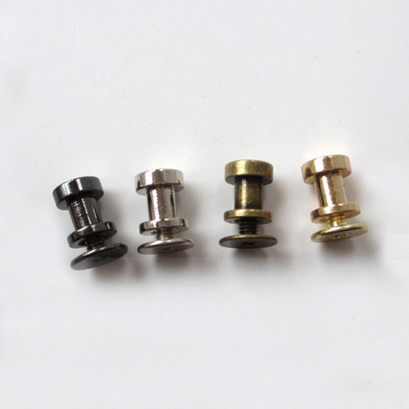 6X7Mm Massief Messing Platte Punk I Vorm Dubbele Kant Klinknagel Schroef Terug Stud Voor Leather Craft Bag hoed Schoen Kleding Jeans Accessoires