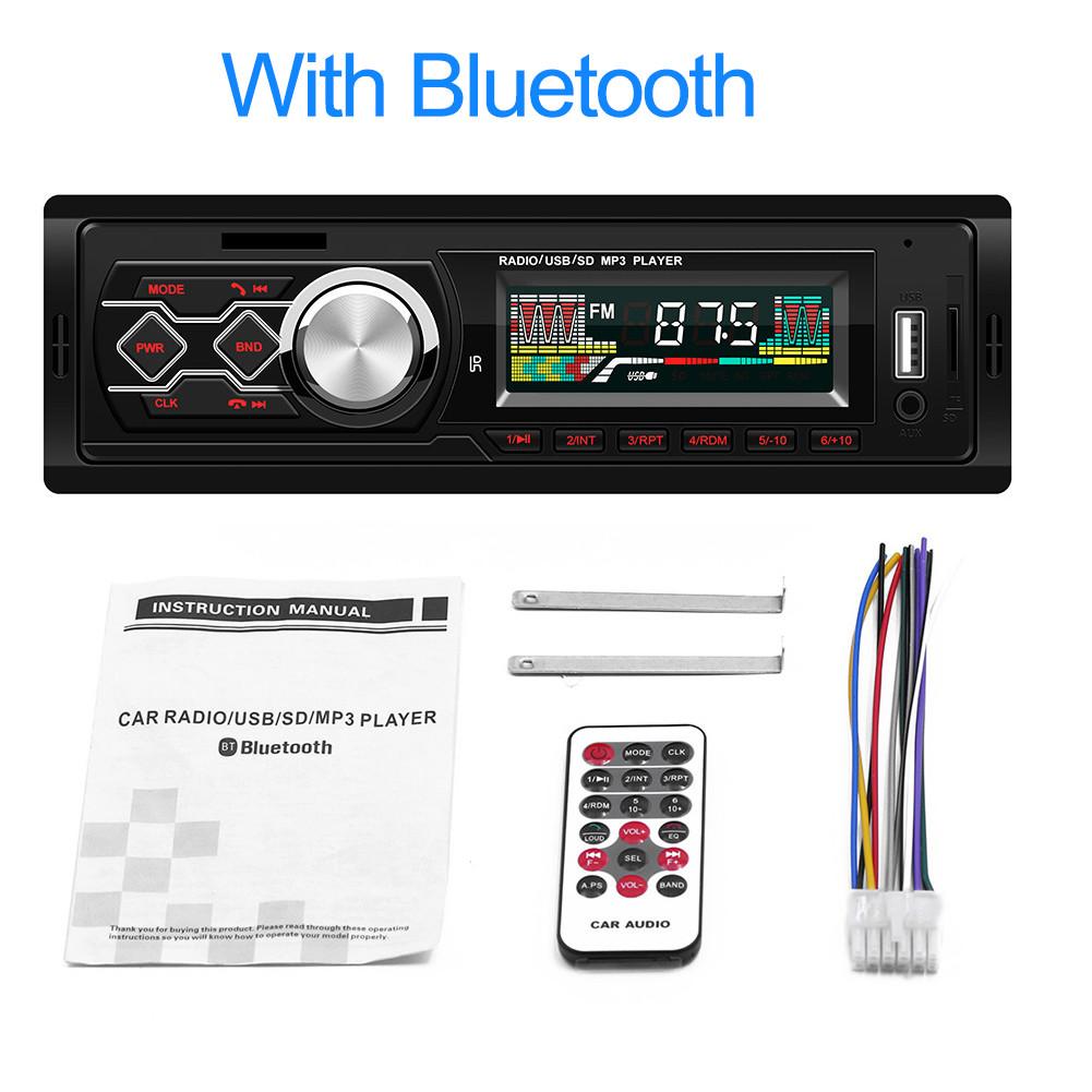 Universal 1 DIN Car Stereo Audio Bluetooth FM Aux Input Receiver SD USB MP3 Radio Player With 4 Channel Remote Control Aux
