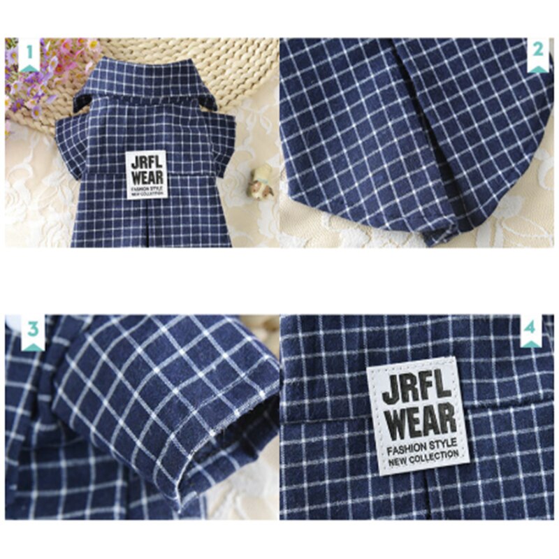 Dog Clothes Classic Pet T-shirt Plaid Shirts for Cats Dogs Spring Summer Clothing for Small Dogs Chihuahua Pug Clothing