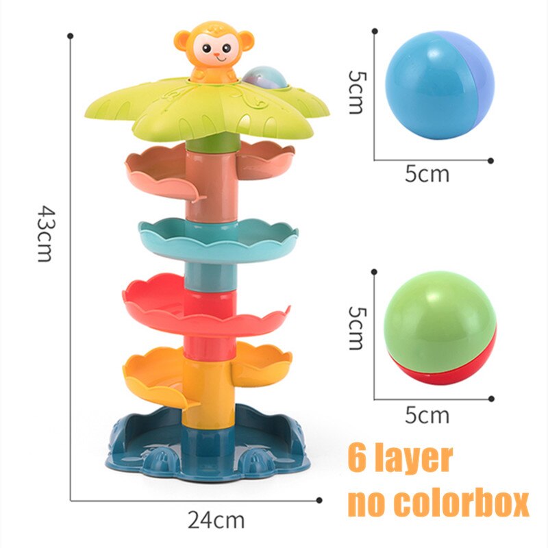 Baby Colorful Slide Balls Sound Juguetes bambini regali di compleanno di natale doccia bagno nuoto giocattoli d&#39;acqua per bambini educativi: 6 layer-nobox