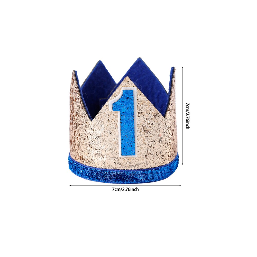 1st fødselsdag krone hat baby 1 2 3 år gammel fødselsdag blomst kronhuer baby shower fødselsdagsfest dekorationer hår tilbehør: Stil 9