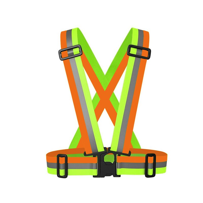 Zuja Elastische Reflecterende Kleding Outdoor Veiligheid Vest Nacht Fietsen Hoge Zichtbaarheid Riem Armband Heren Overall Werkkleding: Orange-Yellow