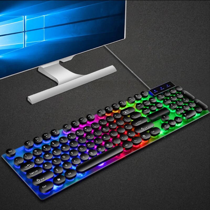 1 Set USB Interface Standard 108 keys Wired Keyboard And Wired Mouse Luminous Mechanical Gaming Keyboard