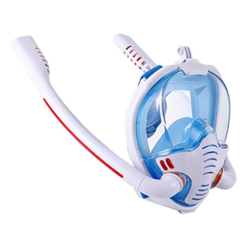 S Size Full Face Snorkeling Mask Double Tube Silicone Full Mask Swimming Dry Mask Adult Diving Goggles Diving P2M6: MULTI