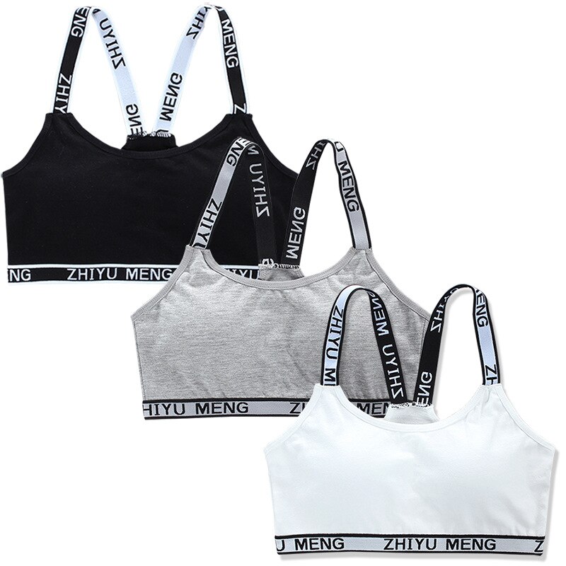 3pc bh tienermeisjes trainingsbeha's sling linnen beha jong meisje brief kinderen buis top onderwerp voor tiener vest lingerie 9 11: Set van  b 3 bh's