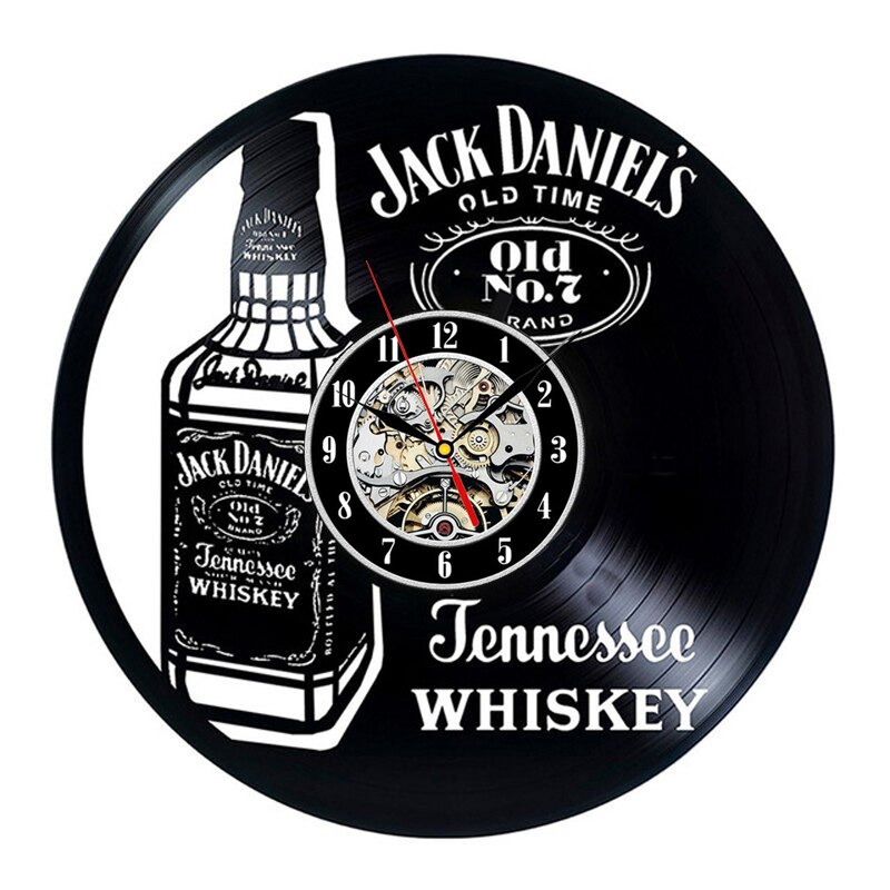 3D Horloge Een Fles Bier Vintage Vinyl Wandklokken Bier Vinyl Record Wandklok Modern Decoratieve Bar Thuis decor: Style 1