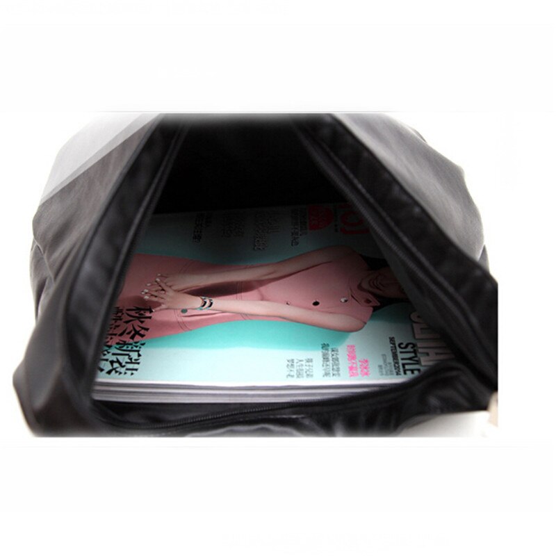 Women Girls Messenger Bags Black Soft PU Leather Hangbag Women Shoulder Bag Satchel Crossbody Tote Handbag Purse
