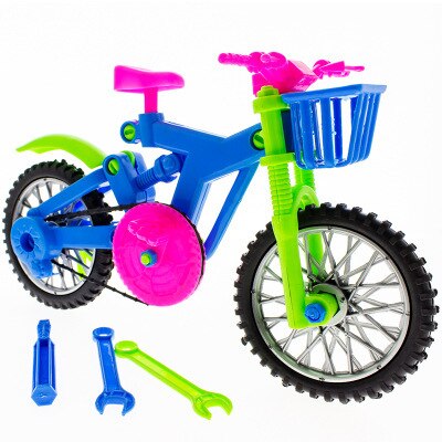Early Learning Education DIY Screw Assembly Engineering Vehicle Detachable Assembly Dinosaur Practical Ability Educational Toys: Bicycle