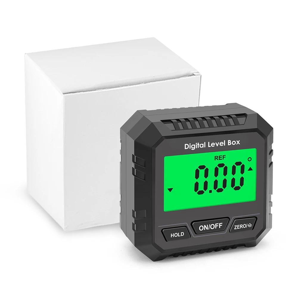 Mini inclinómetro Digital de precisión, medidor magnético de 360 grados, medidor de ángulo de nivel, transportador de nivel, herramienta de medida de inclinación: Negro